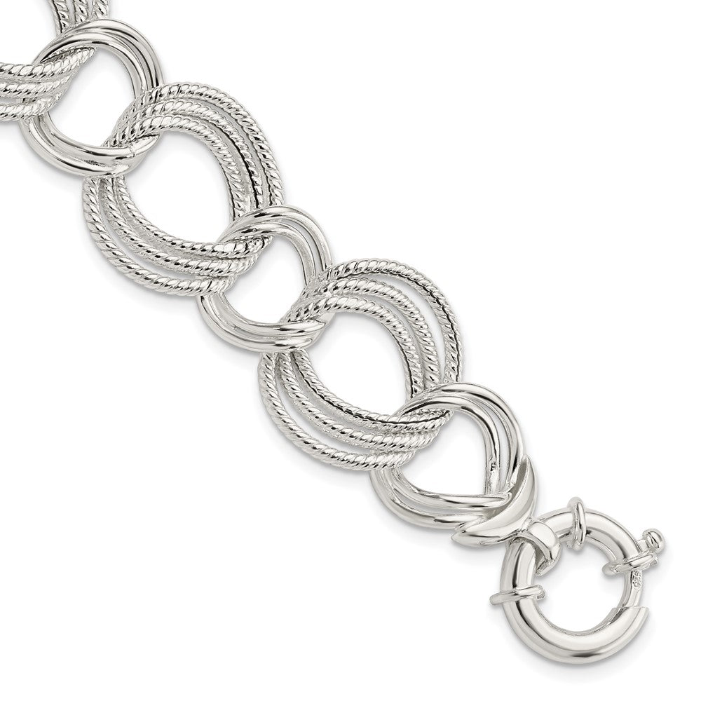 8 Inch Sterling Silver Polished Fancy Link Bracelet
