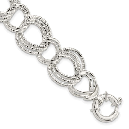 8 Inch Sterling Silver Polished Fancy Link Bracelet