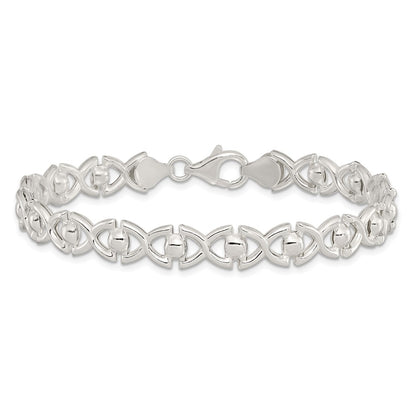 7.5 Inch Sterling Silver Polished Fancy Link Bracelet