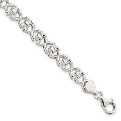 7.5 Inch Sterling Silver Polished Fancy Link Bracelet