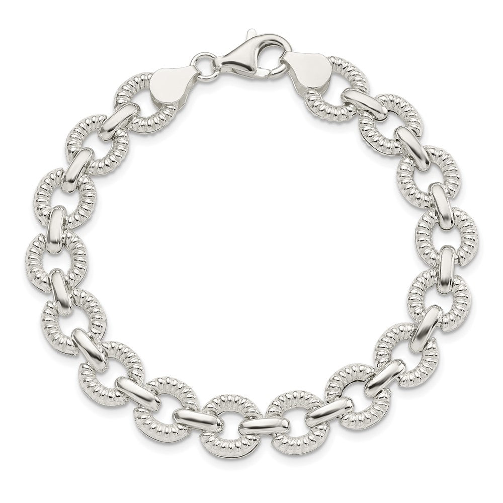 7.5 Inch Sterling Silver Polished Fancy Link Bracelet