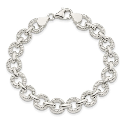 7.5 Inch Sterling Silver Polished Fancy Link Bracelet