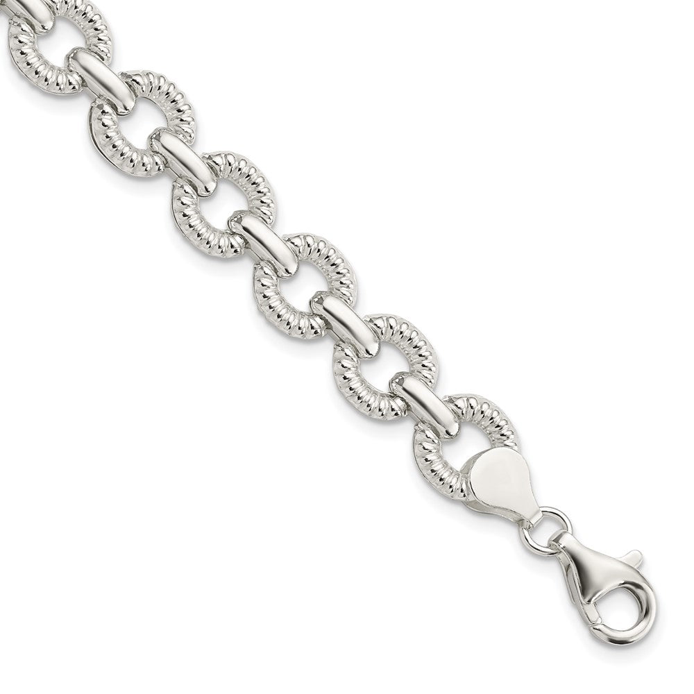 7.5 Inch Sterling Silver Polished Fancy Link Bracelet