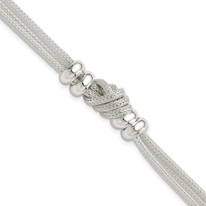 7.5 Inch Sterling Silver Polished Knot Bracelet