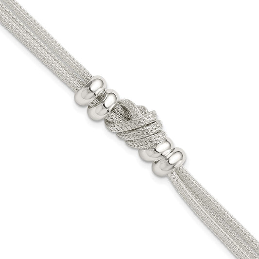 7.5 Inch Sterling Silver Polished Knot Bracelet