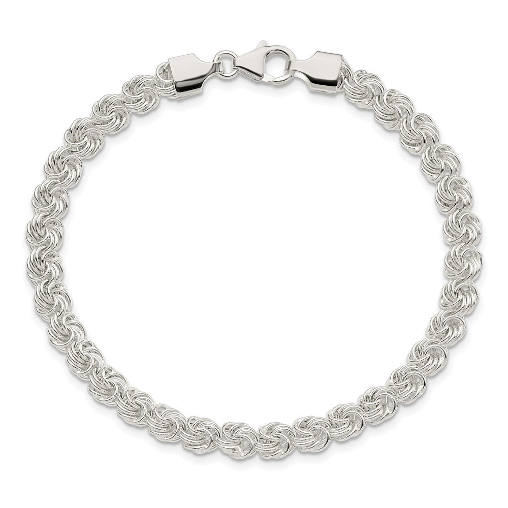 7.5 Inch Sterling Silver Polished Love Knot Bracelet