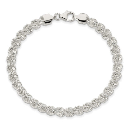 7.5 Inch Sterling Silver Polished Love Knot Bracelet
