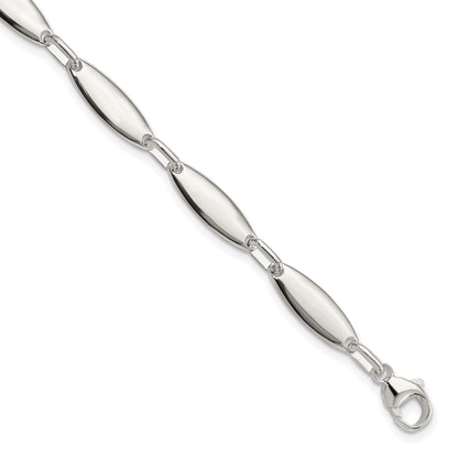 8 Inch Sterling Silver Polished Link W/ 1 In Ext. Bracelet