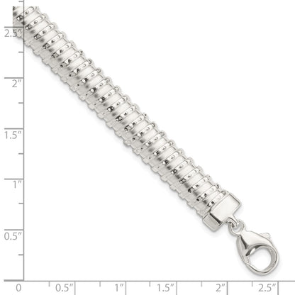 7.5 Inch Sterling Silver Polished Textured Bracelet