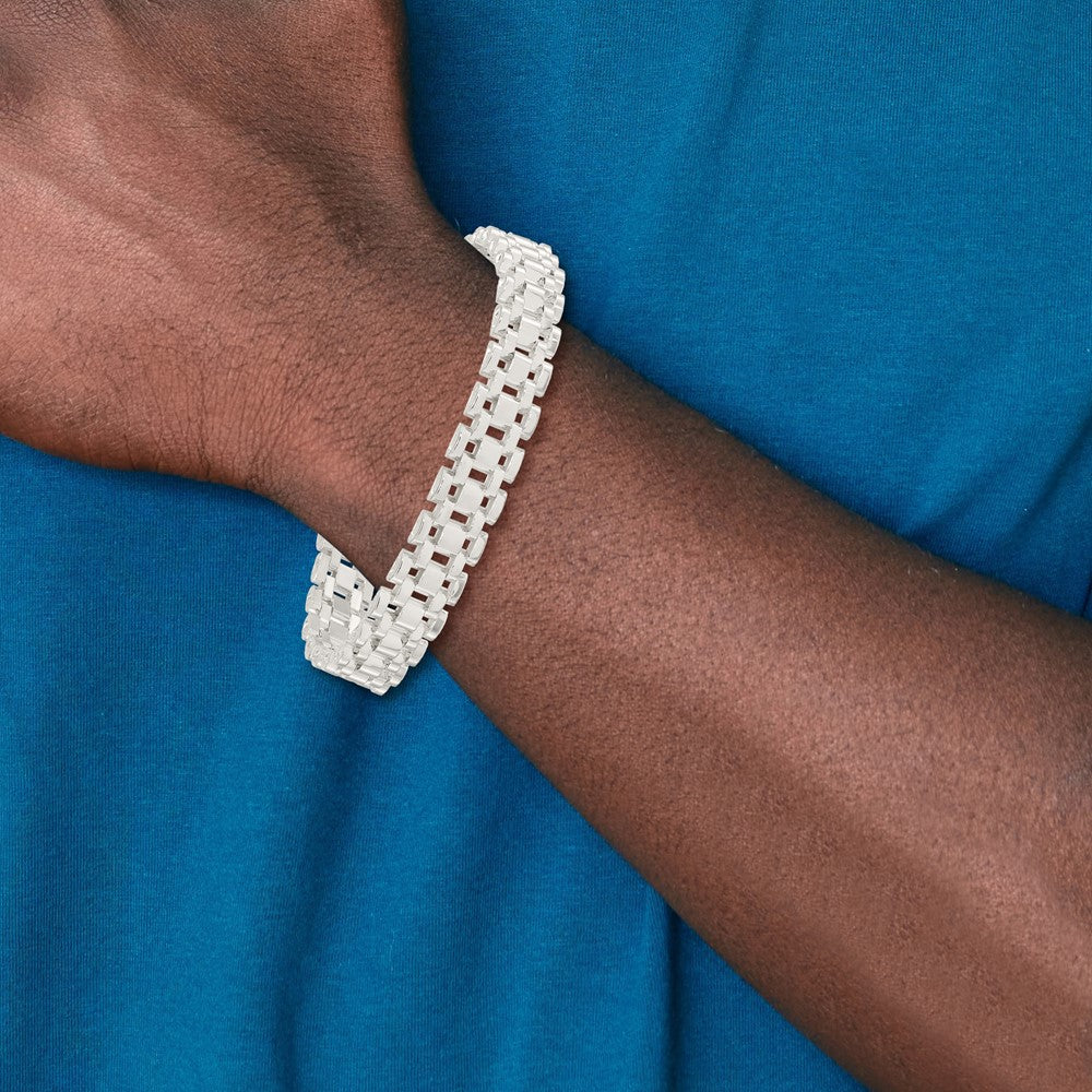 7.75 Inch Sterling Silver Polished Fancy Link Bracelet