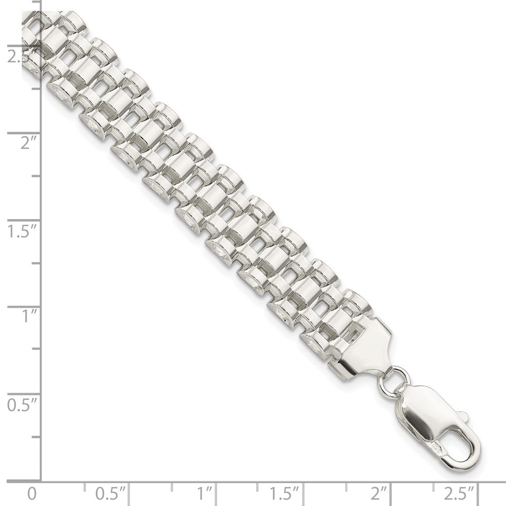 7.75 Inch Sterling Silver Polished Fancy Link Bracelet