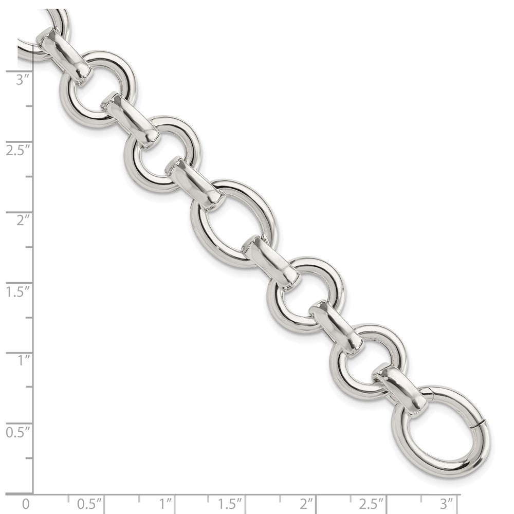 8 Inch Sterling Silver Polished Fancy Link Bracelet