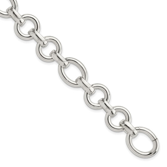 8 Inch Sterling Silver Polished Fancy Link Bracelet