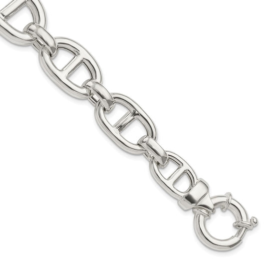 7.75 Inch Sterling Silver Polished Fancy Link Bracelet