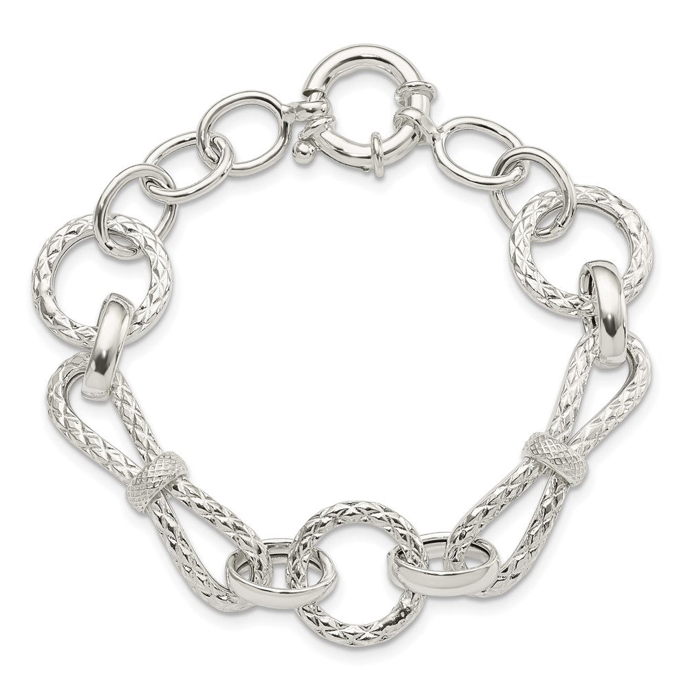 6.75 Inch Sterling Silver Polished Fancy Link Bracelet