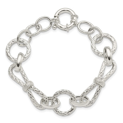 6.75 Inch Sterling Silver Polished Fancy Link Bracelet