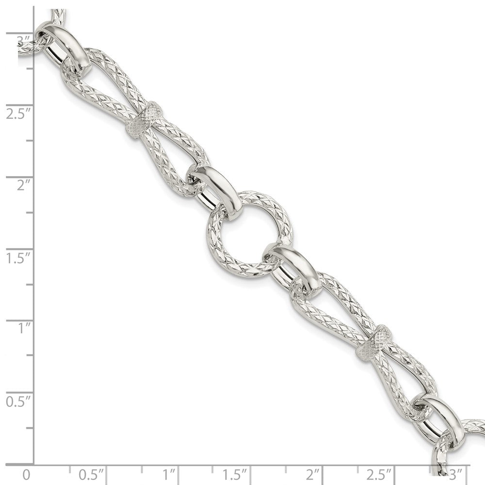 6.75 Inch Sterling Silver Polished Fancy Link Bracelet