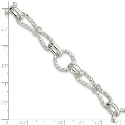 6.75 Inch Sterling Silver Polished Fancy Link Bracelet