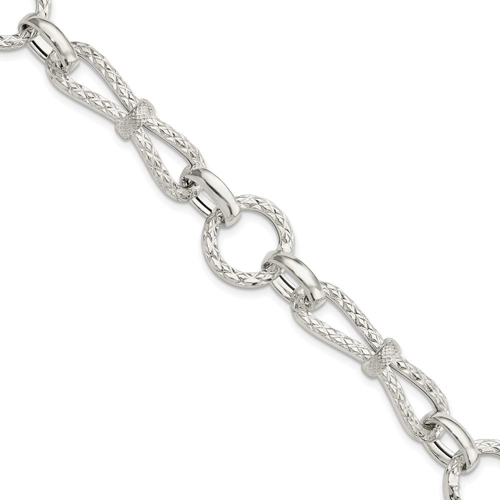 6.75 Inch Sterling Silver Polished Fancy Link Bracelet