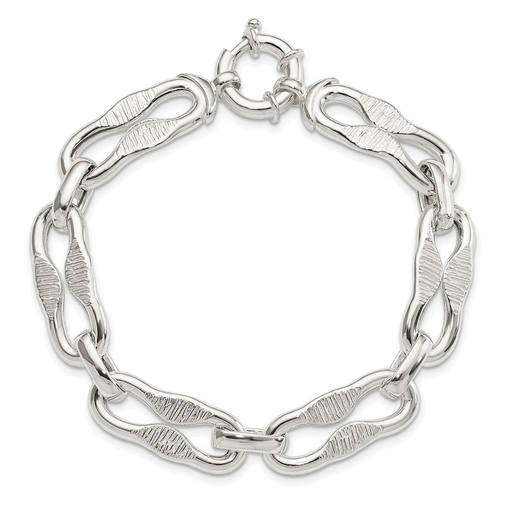 8 Inch Sterling Silver Polished Fancy Link Bracelet