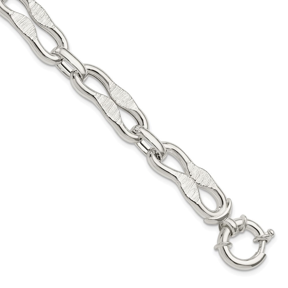 8 Inch Sterling Silver Polished Fancy Link Bracelet