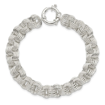 7.5 Inch Sterling Silver Polished Fancy Link Bracelet
