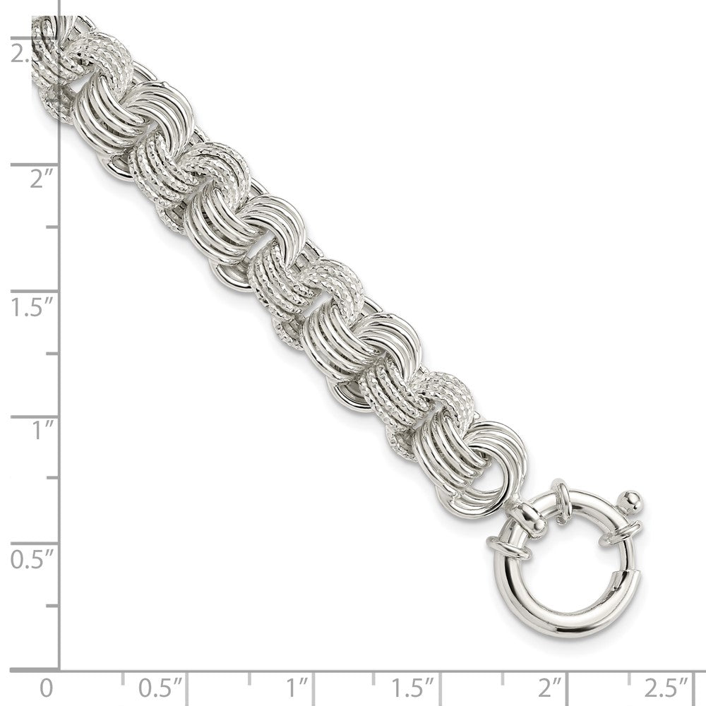 7.5 Inch Sterling Silver Polished Fancy Link Bracelet