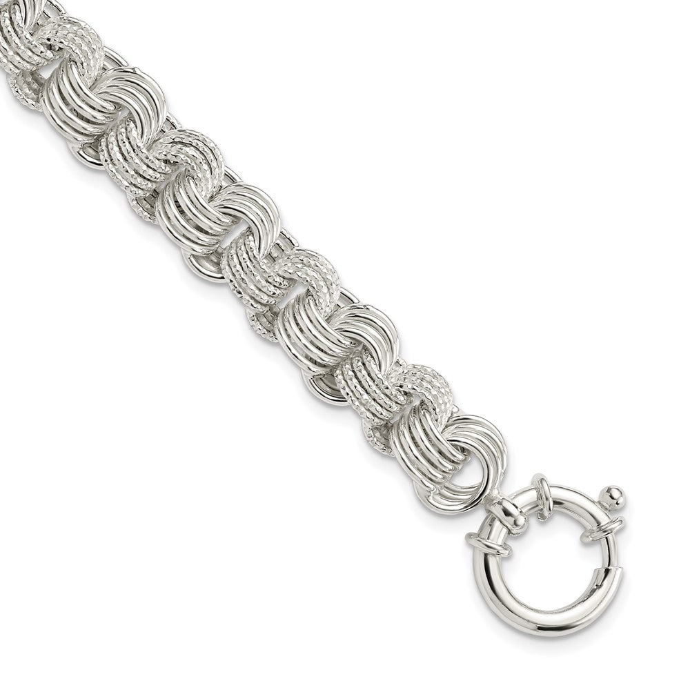 7.5 Inch Sterling Silver Polished Fancy Link Bracelet
