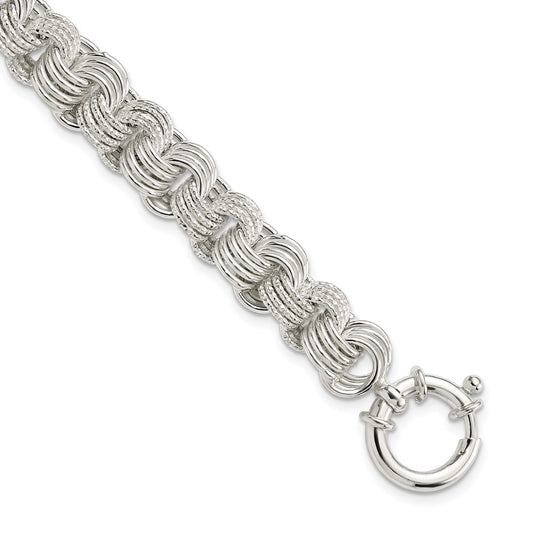 7.5 Inch Sterling Silver Polished Fancy Link Bracelet