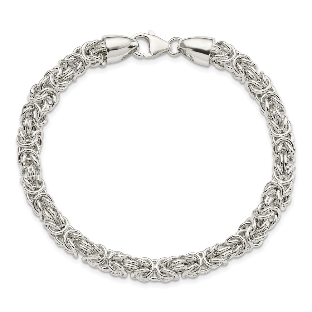 Sterling Silver Polished Byzantine 8.5 Inch Bracelet