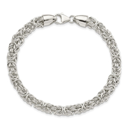 Sterling Silver Polished Byzantine 8.5 Inch Bracelet