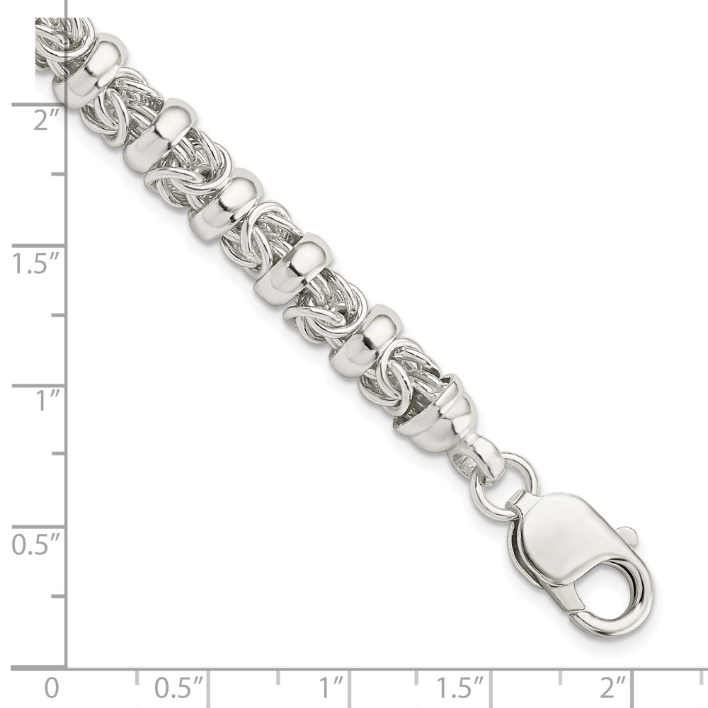 7.5 Inch Sterling Silver Fancy Byzantine Bracelet