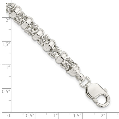 7.5 Inch Sterling Silver Fancy Byzantine Bracelet
