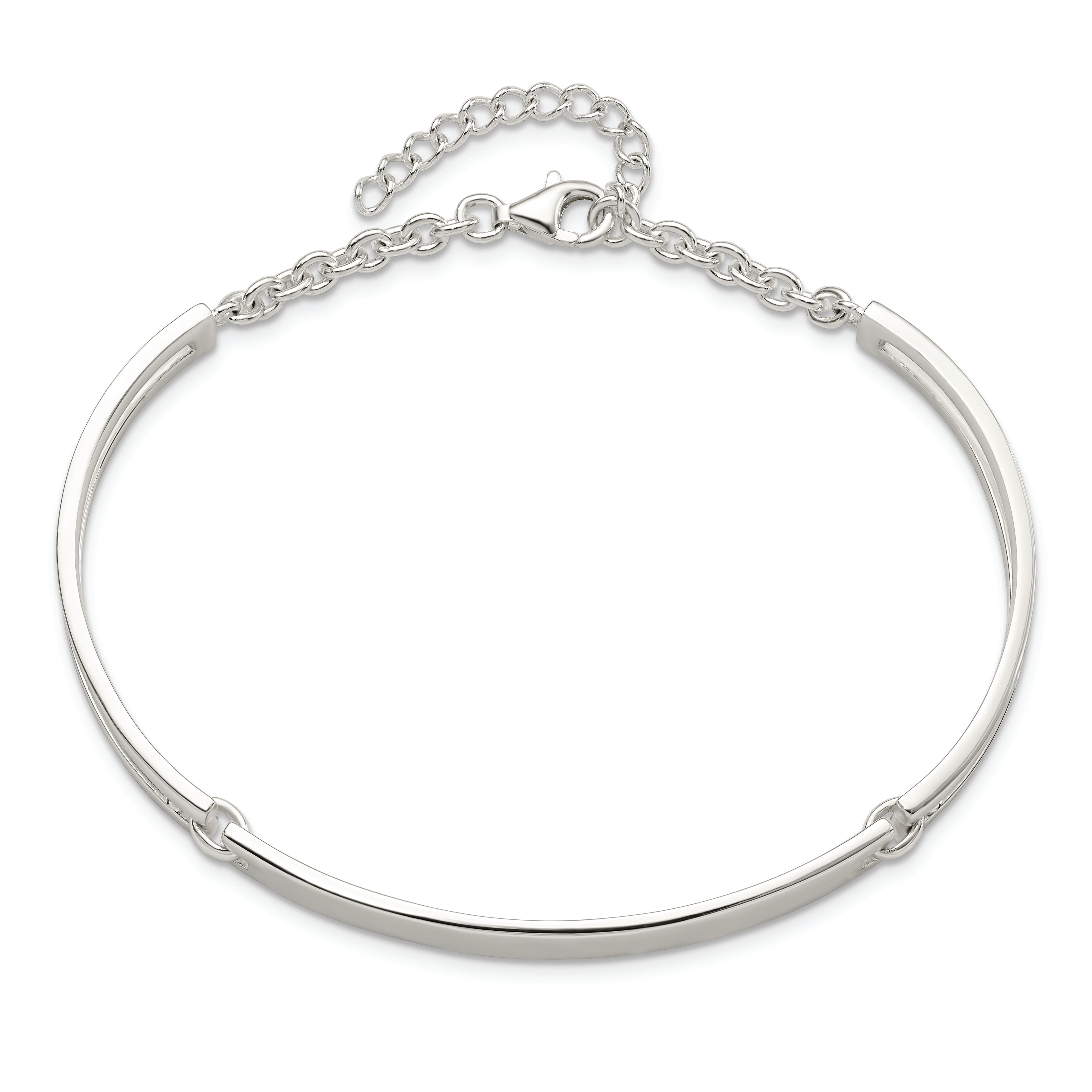 7.00 Inch Sterling Silver Polished W/1.25 In Ext. Bracelet