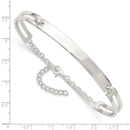 7.00 Inch Sterling Silver Polished W/1.25 In Ext. Bracelet