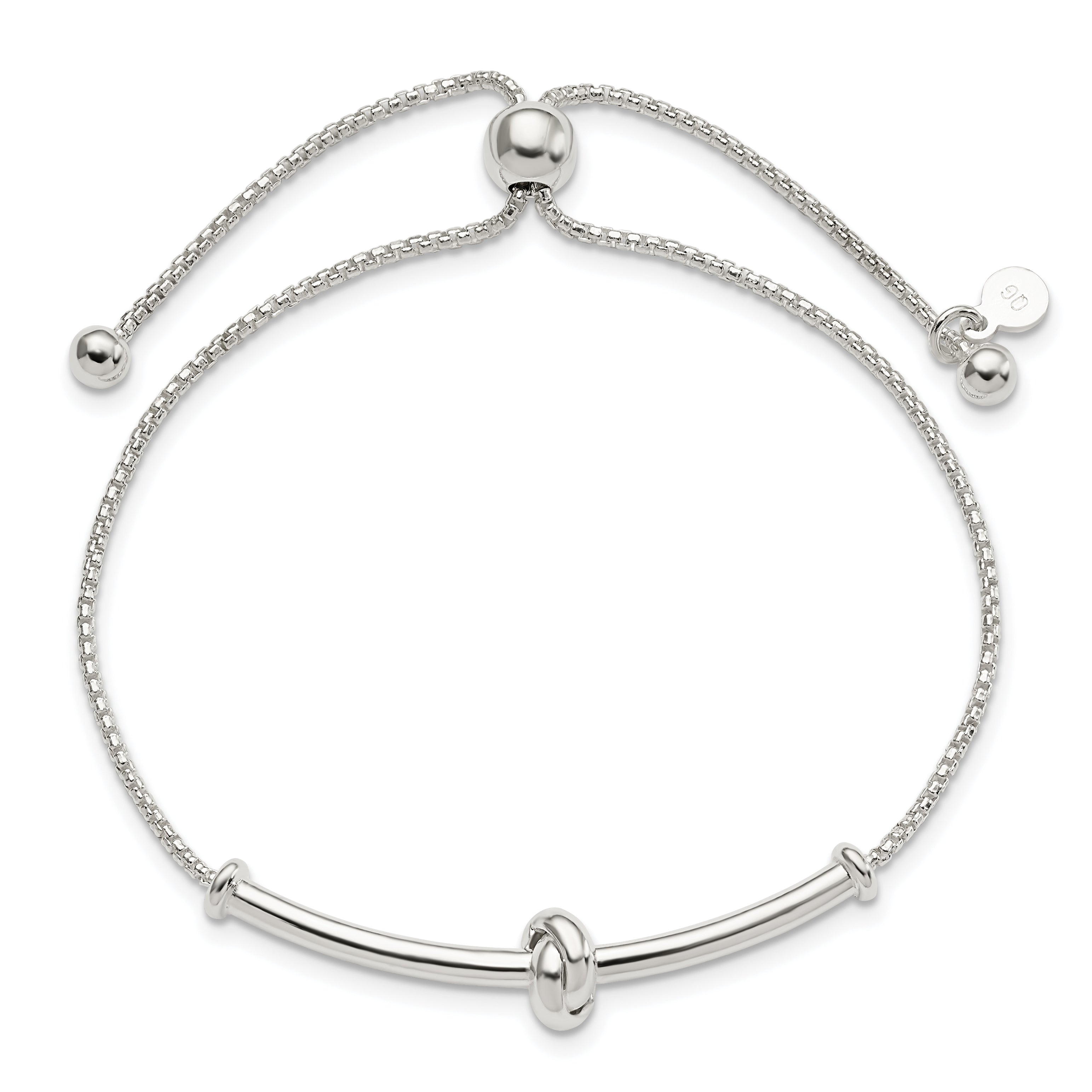 Sterling Silver Bar With Knot Adjustable Bolo Bracelet