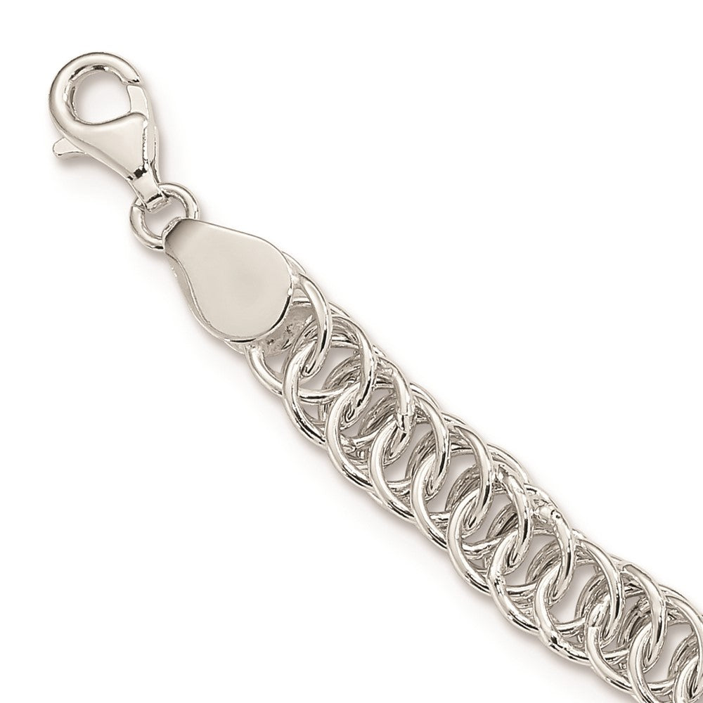 Sterling Silver Polished Fancy Circle Link Chain Necklace
