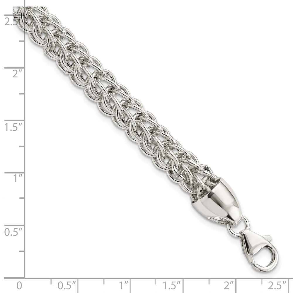 7.5 Inch Sterling Silver Polished Fancy Circle Link 7.5In Bracelet