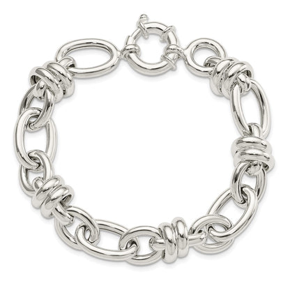 8.5 Inch Sterling Silver Polished Fancy Link Bracelet