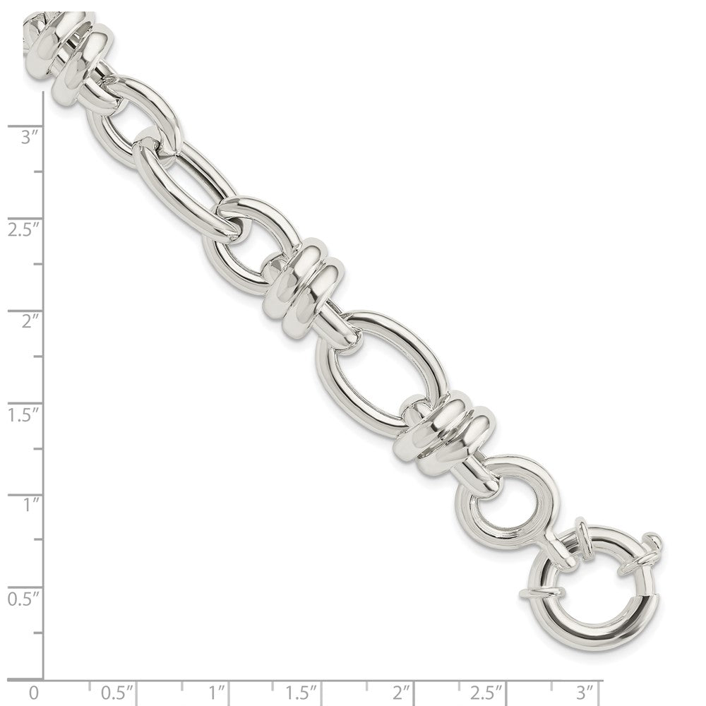 8.5 Inch Sterling Silver Polished Fancy Link Bracelet
