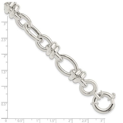 8.5 Inch Sterling Silver Polished Fancy Link Bracelet