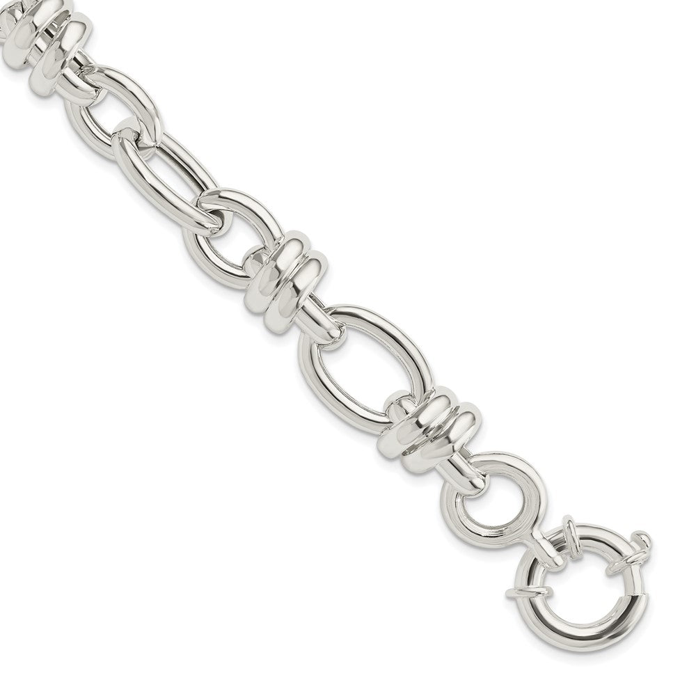 8.5 Inch Sterling Silver Polished Fancy Link Bracelet