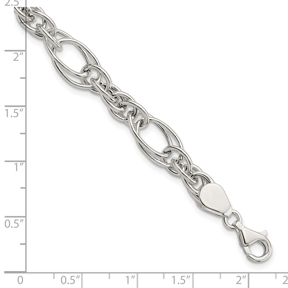7 Inch Sterling Silver Polished Fancy Link 7In Bracelet