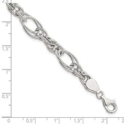 7 Inch Sterling Silver Polished Fancy Link 7In Bracelet