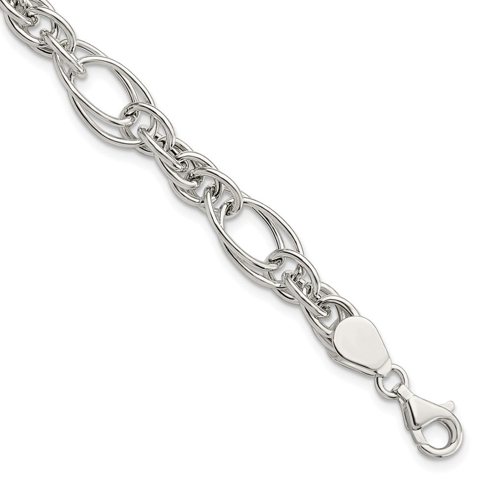 7 Inch Sterling Silver Polished Fancy Link 7In Bracelet