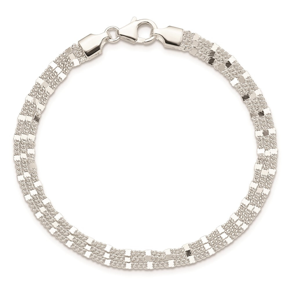 7.25 Inch Sterling Silver Polished 3-Strand Bracelet