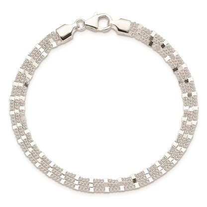 7.25 Inch Sterling Silver Polished 3-Strand Bracelet