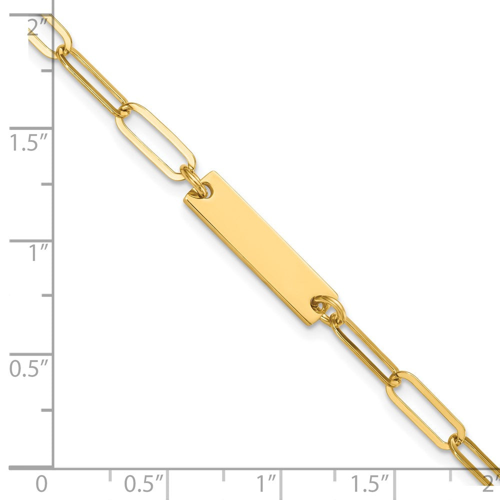 6.75 Inch Sterling Silver Gold-Plated Polished Id W/ 1.25In Ext. Bracelet