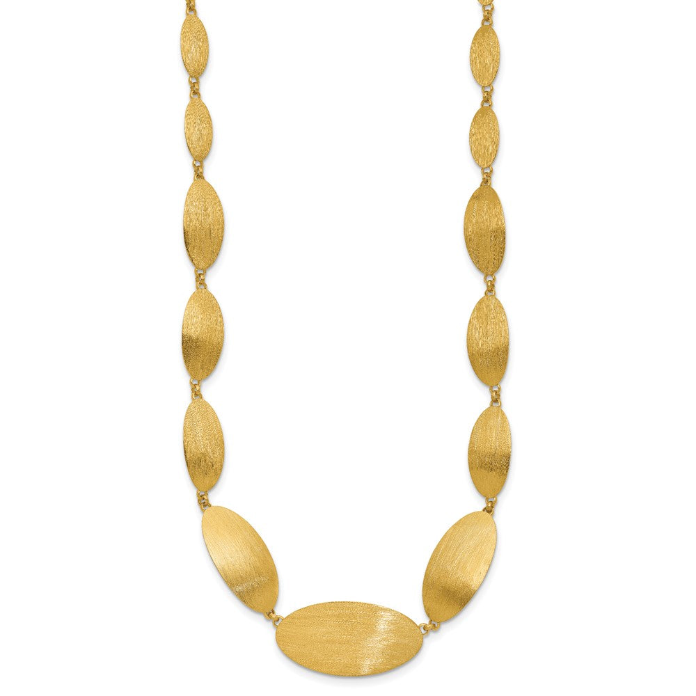 Ss/Gold Plated Sterling Silver Gold-Plated Brushed W/ 2In Ext. Necklace
