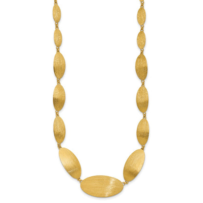 Ss/Gold Plated Sterling Silver Gold-Plated Brushed W/ 2In Ext. Necklace